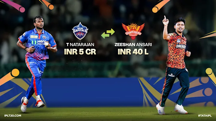 T. Natarajan returns to SRH; Zeeshan Ansari moves to DC